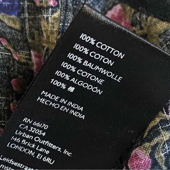 Free People Dark Floral Blouse NEW Black Purple Green Small - Picture 11 of 11